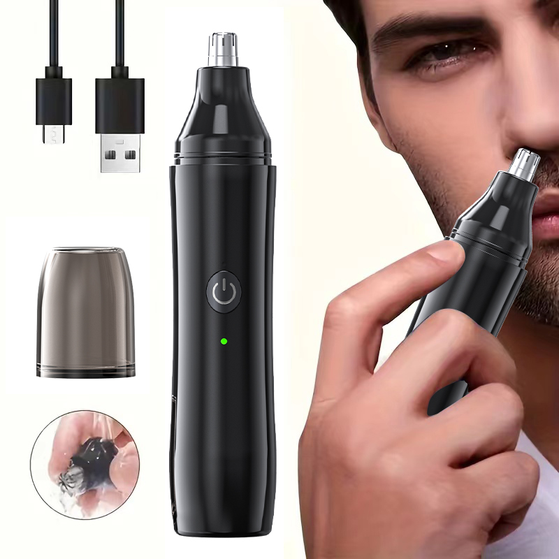 Men'S Grooming Tool - เครื่องตัดขนจมูกแบบชาร์จไฟได้และเครื่องกำจัดขนบนใบหน้าสำหรับผู้ชาย เครื่องโกนขนจมูกเพื่อการทำความสะอาดโพรงจมูก - เครื่องมือดูแลขนแบบพกพา