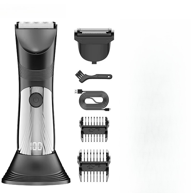 Men'S Grooming Trimmer - เครื่องโกนขนสำหรับผู้ชายแบบไร้สาย ใช้ใบมีดเซรามิก+สแตนเลส สำหรับบริเวณที่บอบบาง กันน้ำระดับ IPX7 ใช้ได้กับบริเวณขาหนีบและอวัยวะเพศชาย