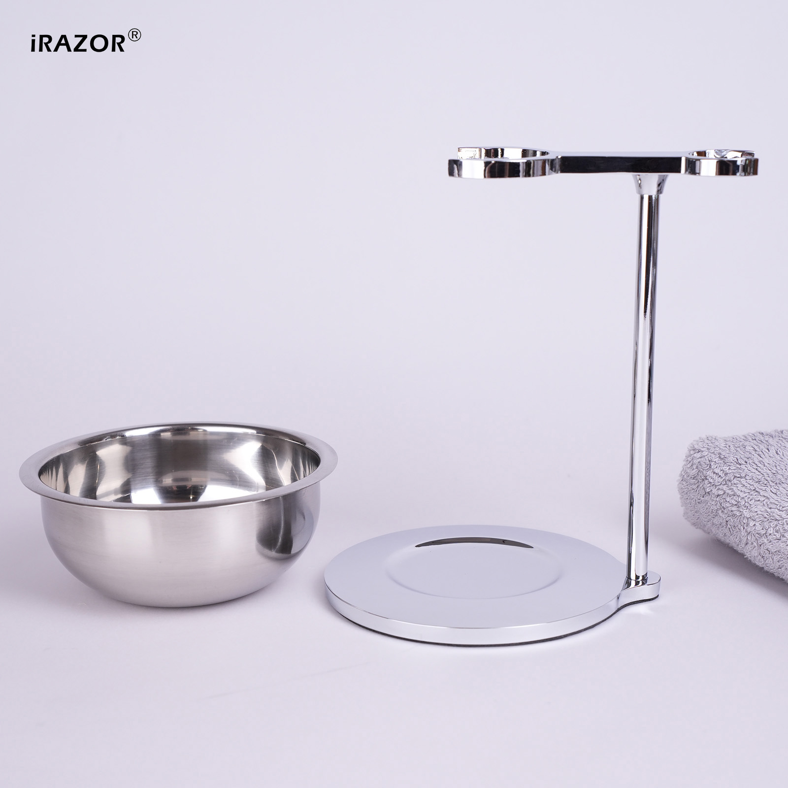 Men'S Grooming Tool - ที่วางมีดโกนและแปรงโกนหนวดสำหรับผู้ชาย iRAZOR พร้อมถ้วยใส่สบู่โกนหนวด อุปกรณ์เสริมสำหรับการดูแลเคราสำหรับผู้ชาย