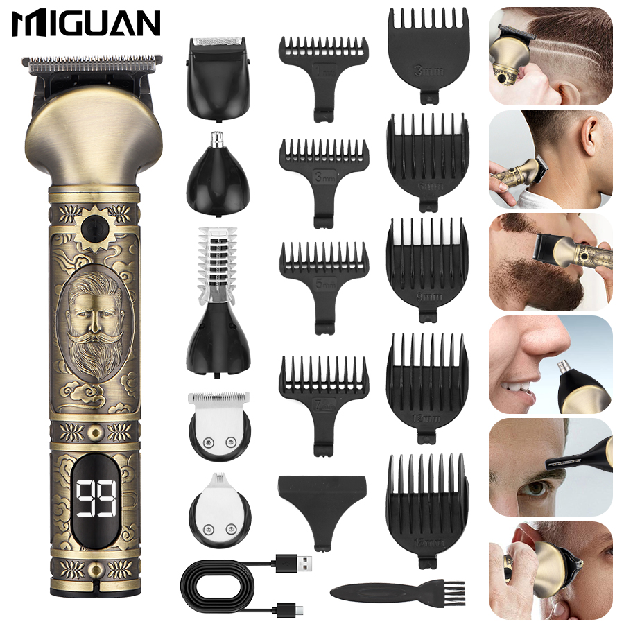 Men'S Grooming Shaver - เครื่องตัดผมและชุดเครื่องเล็มหนวดเครา 6-in-1 สำหรับผู้ชาย, เครื่องเล็มผมสำหรับตัดผม, ตัดแต่งทรงผม, หนวดเครา,