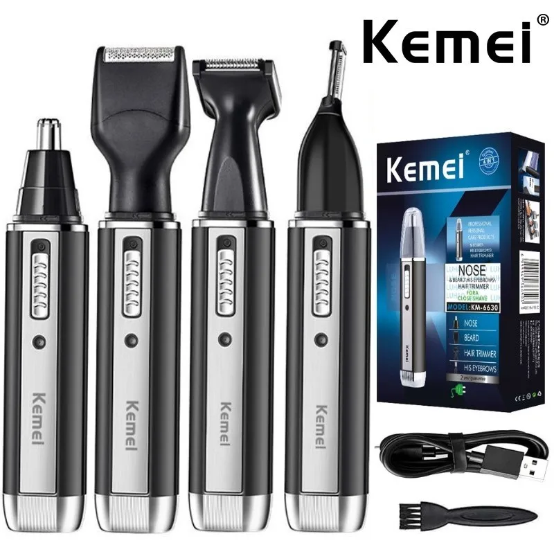 Men Grooming Hygiene - Kemei 4 in 1 Trimmer สําหรับชายไฟฟ้าจมูกและหู