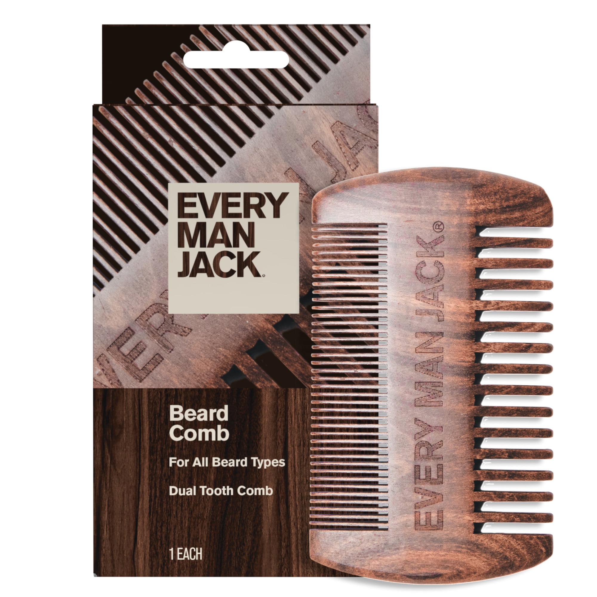 Men'S Grooming Tool - หวีเคราไม้มะเกลือทำมือระดับพรีเมียมสำหรับผู้ชาย พร้อมซี่หวีแบบกว้างและละเอียด ใช้สำหรับจัดแต่งทรงผม ป้องกันไฟฟ้าสถิตตามธรรมชาติ
