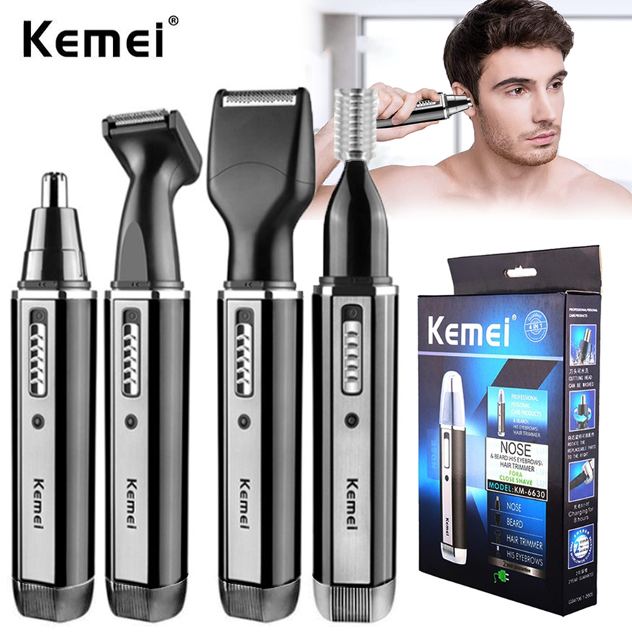 Men Grooming Hygiene - เครื่องตัดขน 4 in 1 สำหรับผู้ชาย เครื่องตัดขนจมูกและหูไฟฟ้าแบบชาร์จได้
